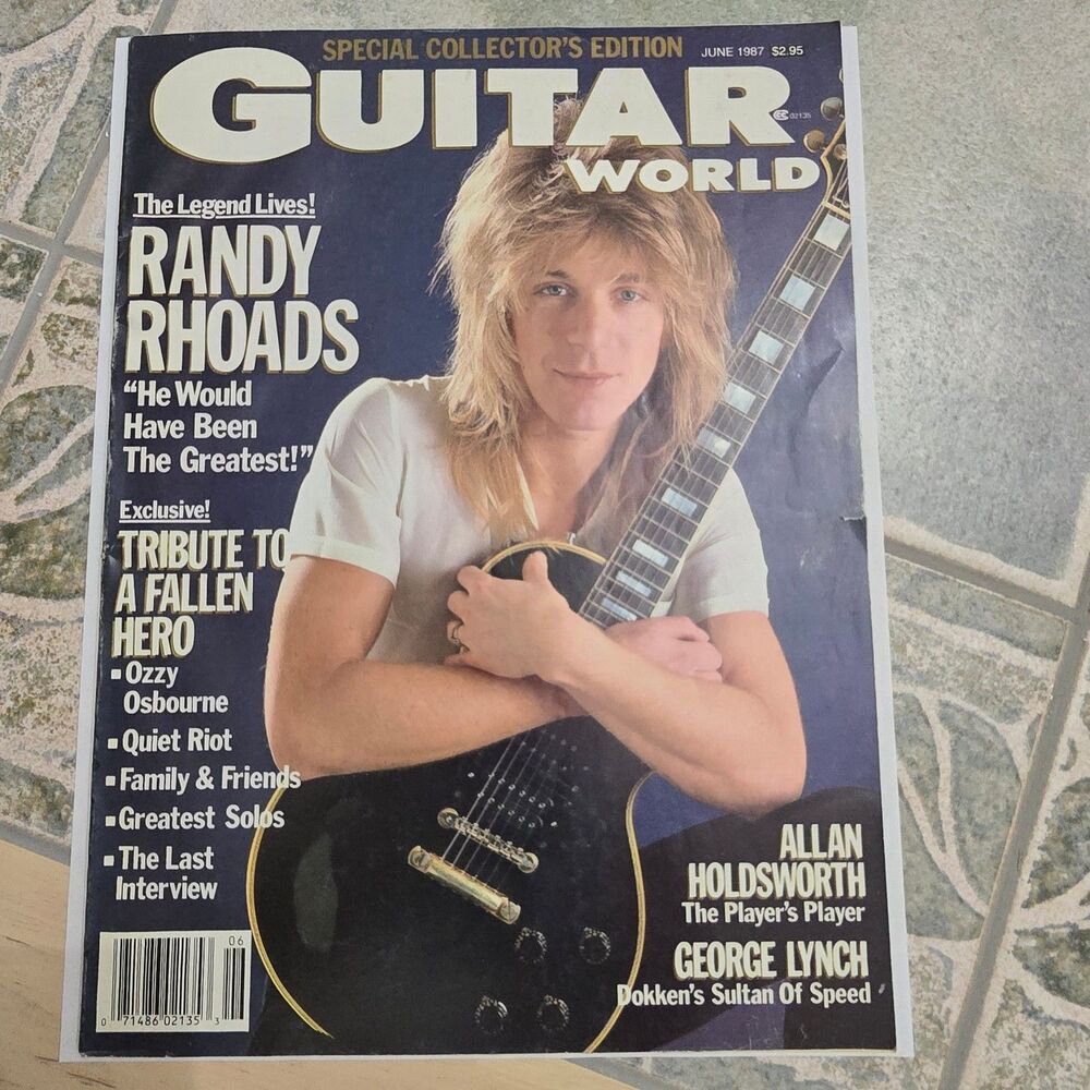 Vintage Guitar World Magazine June 1987 Randy Rhoads Tribute Ozzy Osbourne